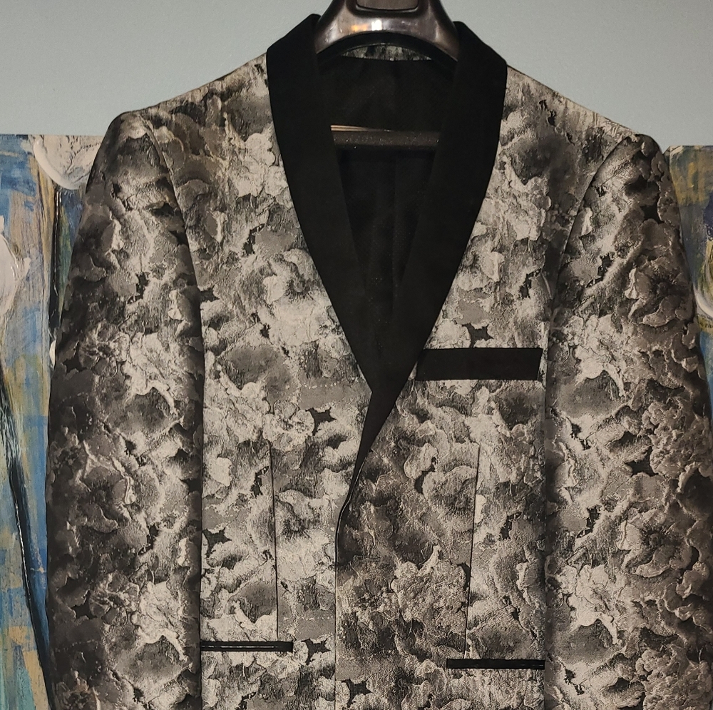 Kilburne-Finch Formal Jacket, 40L, Black Foral pattern